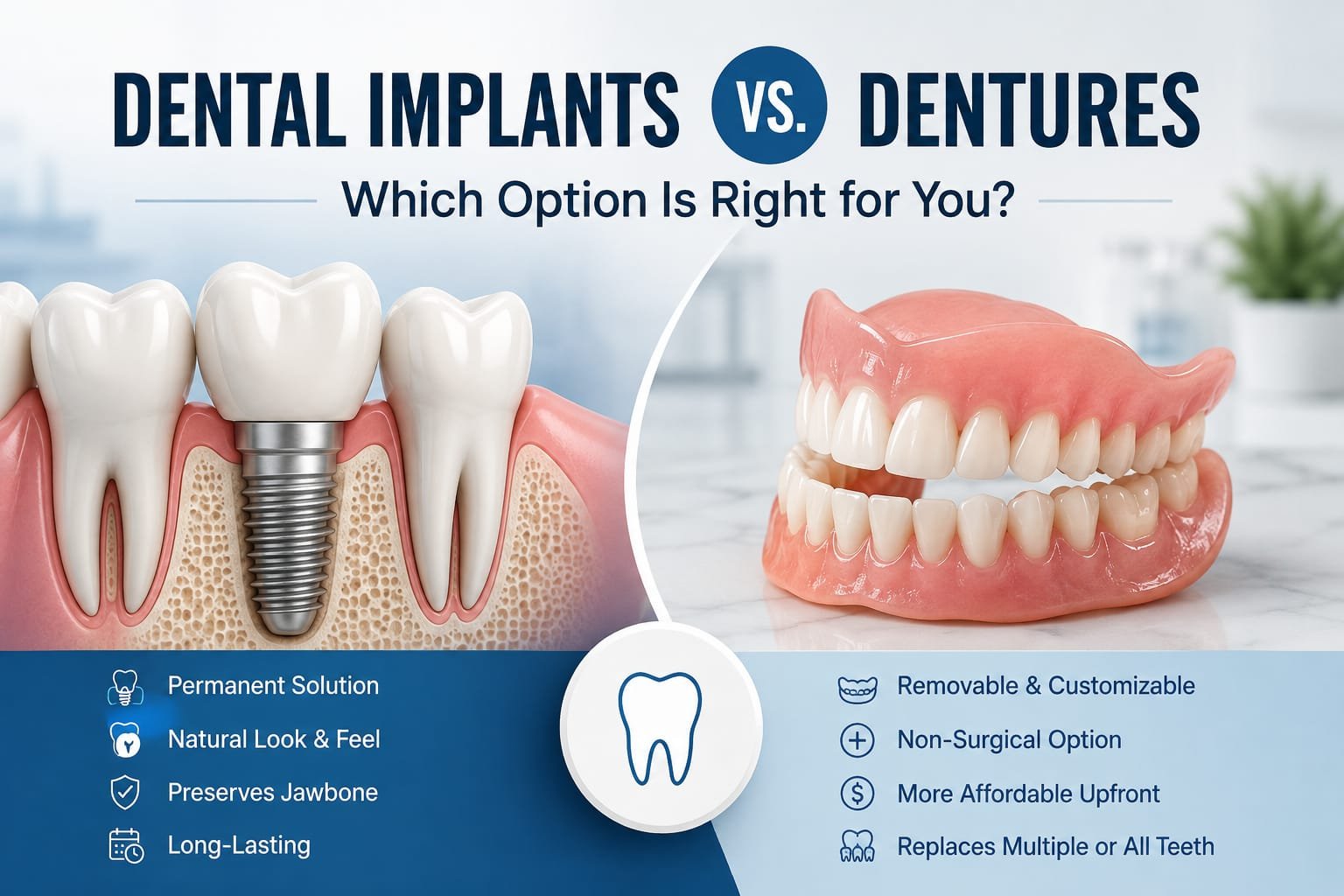 Dental implants vs Dentures